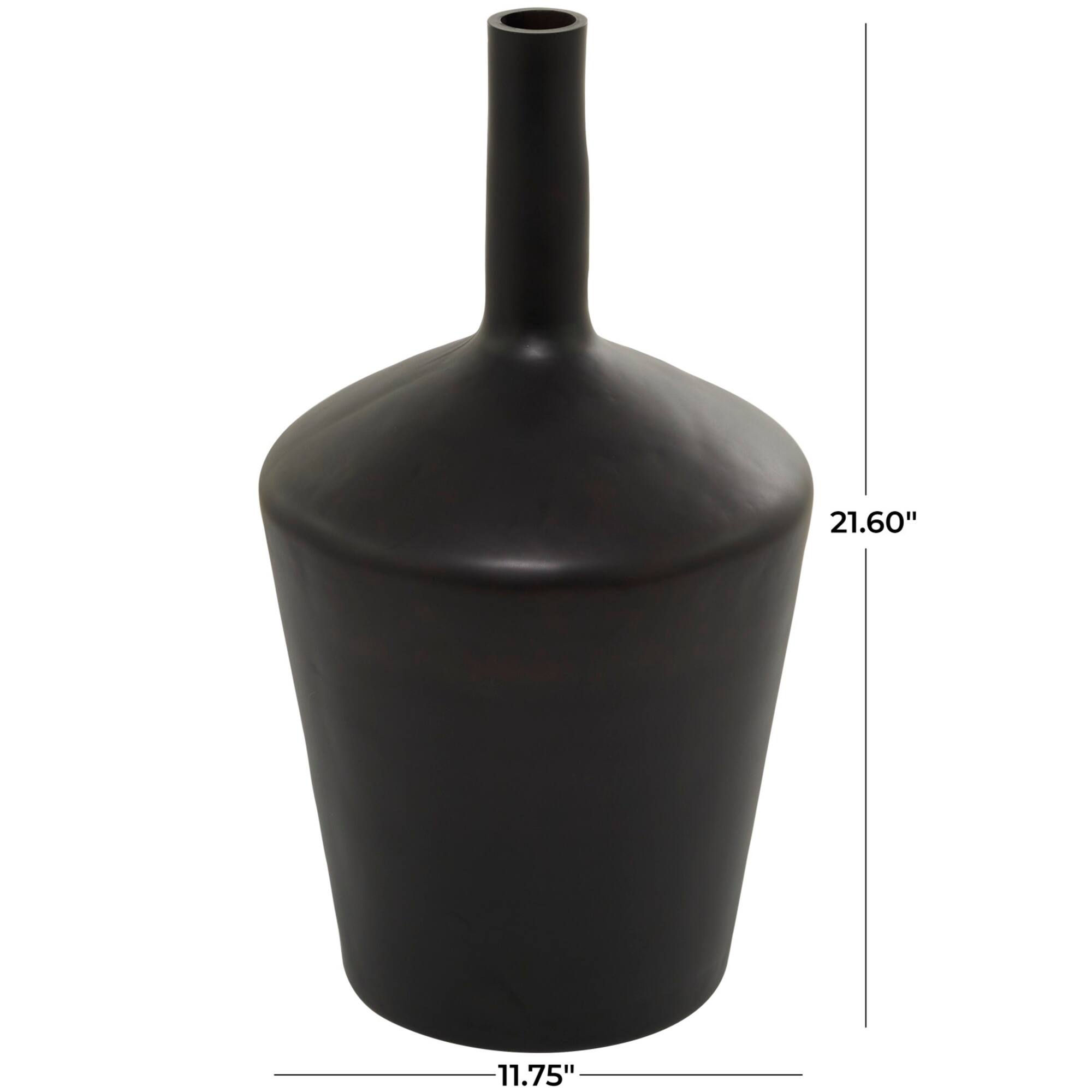 Black Glass Vase 12" x 12" x 22"